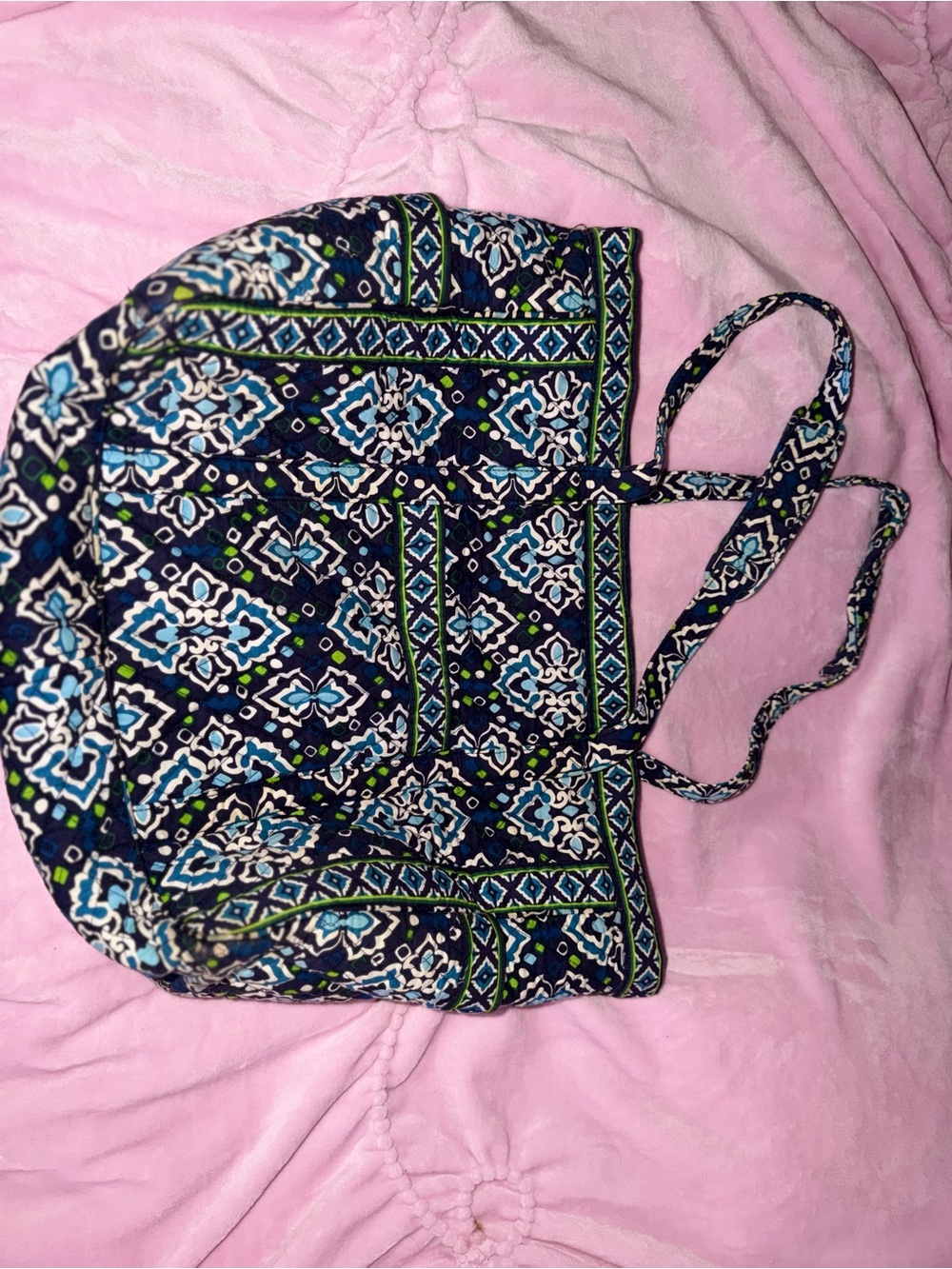 Vera Bradley Quilted Pattern Navy Blue Tote Bag